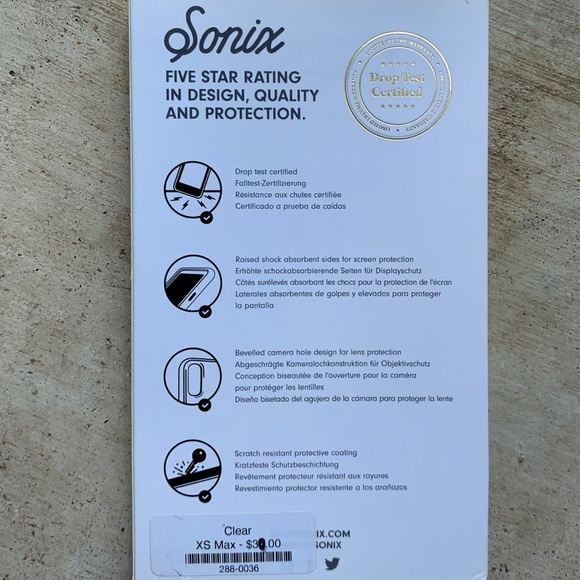 NWT Sonix iPhone Case & Glass Cover Special Edition Clear - XS Max - Picture 5 of 5
